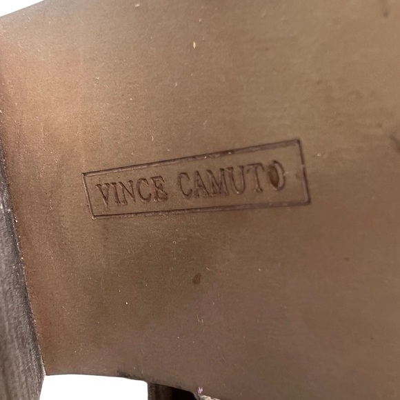 Vince Camuto Brown Leather Kyleena Block Heel Peep Toe Ankle Boots Size 6 Womens - Picture 12 of 12